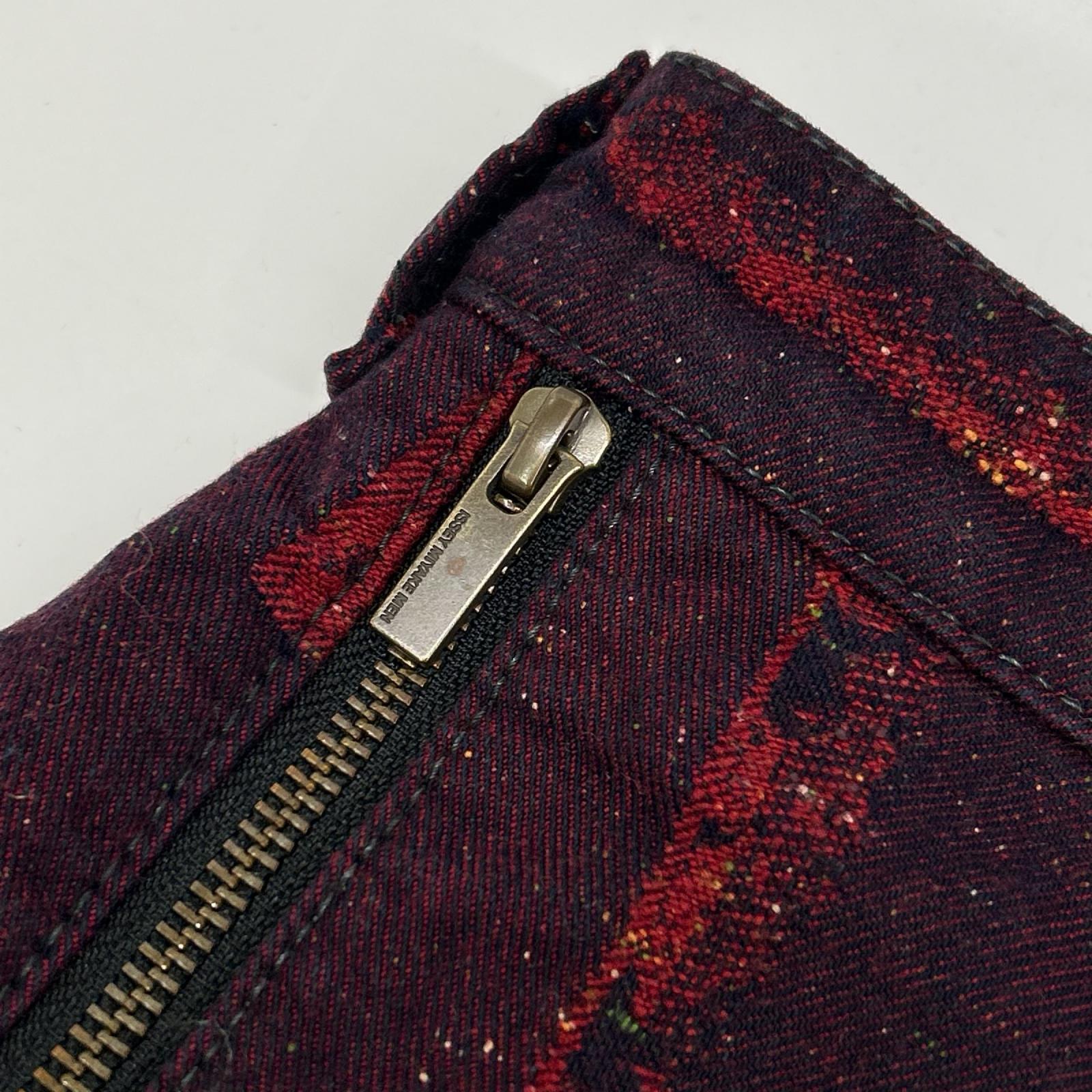 ISSEY MIYAKE MEN イッセイミヤケメン ME53FF081 15AW レッド ローズジャガード サイドジップデニムパンツ ボトムス