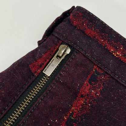 ISSEY MIYAKE MEN イッセイミヤケメン ME53FF081 15AW レッド ローズジャガード サイドジップデニムパンツ ボトムス