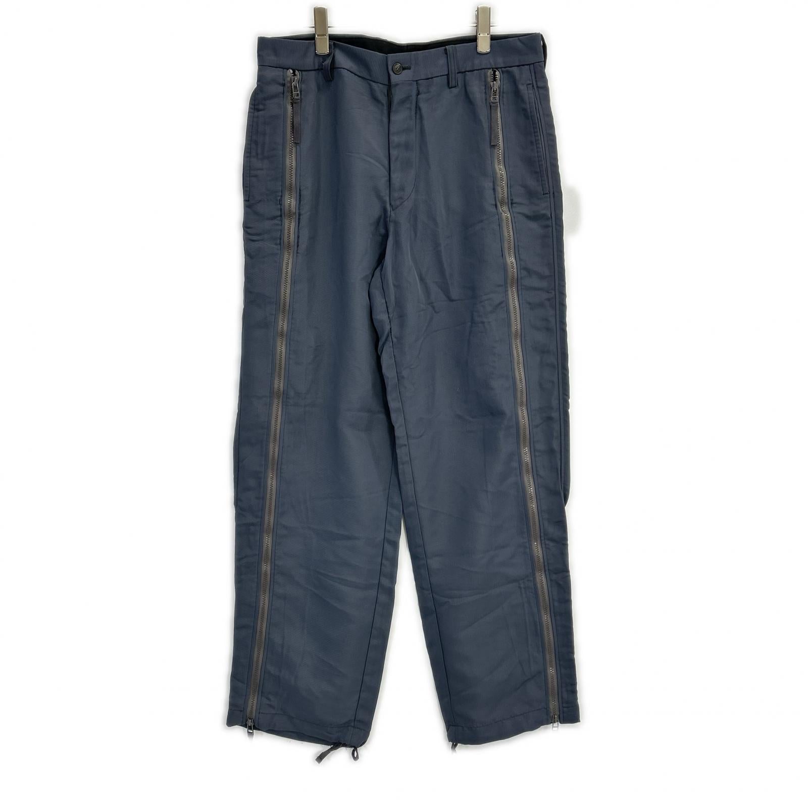ISSEY MIYAKE MEN イッセイミヤケメン ME01-FF628 00SS グレー ナイロン パラシュート サイドジップワイドパンツ ボトムス