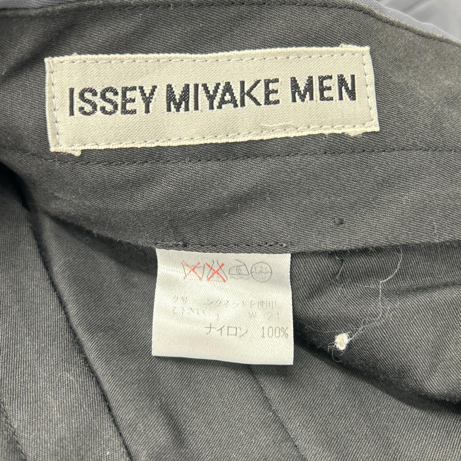 ISSEY MIYAKE MEN イッセイミヤケメン ME01-FF628 00SS グレー ナイロン パラシュート サイドジップワイドパンツ ボトムス