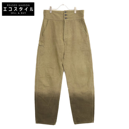 ISSEY MIYAKE MEN イッセイミヤケメン ME23FF040 カーキ バックベルト ハイウエストグラデーションデニムパンツ ボトムス
