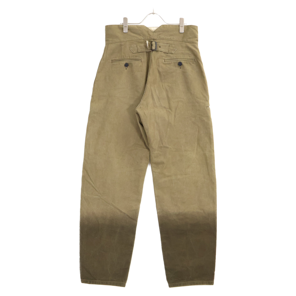 ISSEY MIYAKE MEN イッセイミヤケメン ME23FF040 カーキ バックベルト ハイウエストグラデーションデニムパンツ ボトムス
