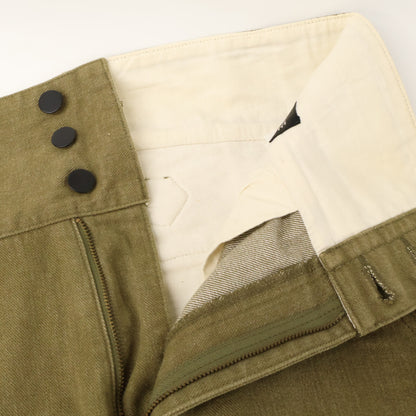 ISSEY MIYAKE MEN イッセイミヤケメン ME23FF040 カーキ バックベルト ハイウエストグラデーションデニムパンツ ボトムス