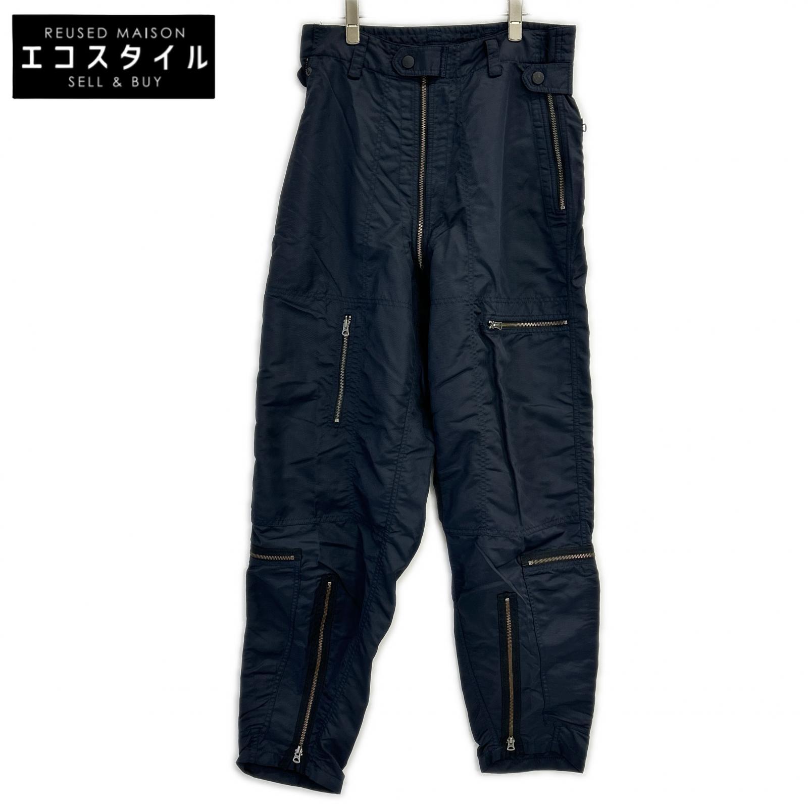 ISSEY MIYAKE MEN イッセイミヤケメン ME43FF010 04AW ネイビー ナイロン パラシュート マルチジップパンツ ボトムス