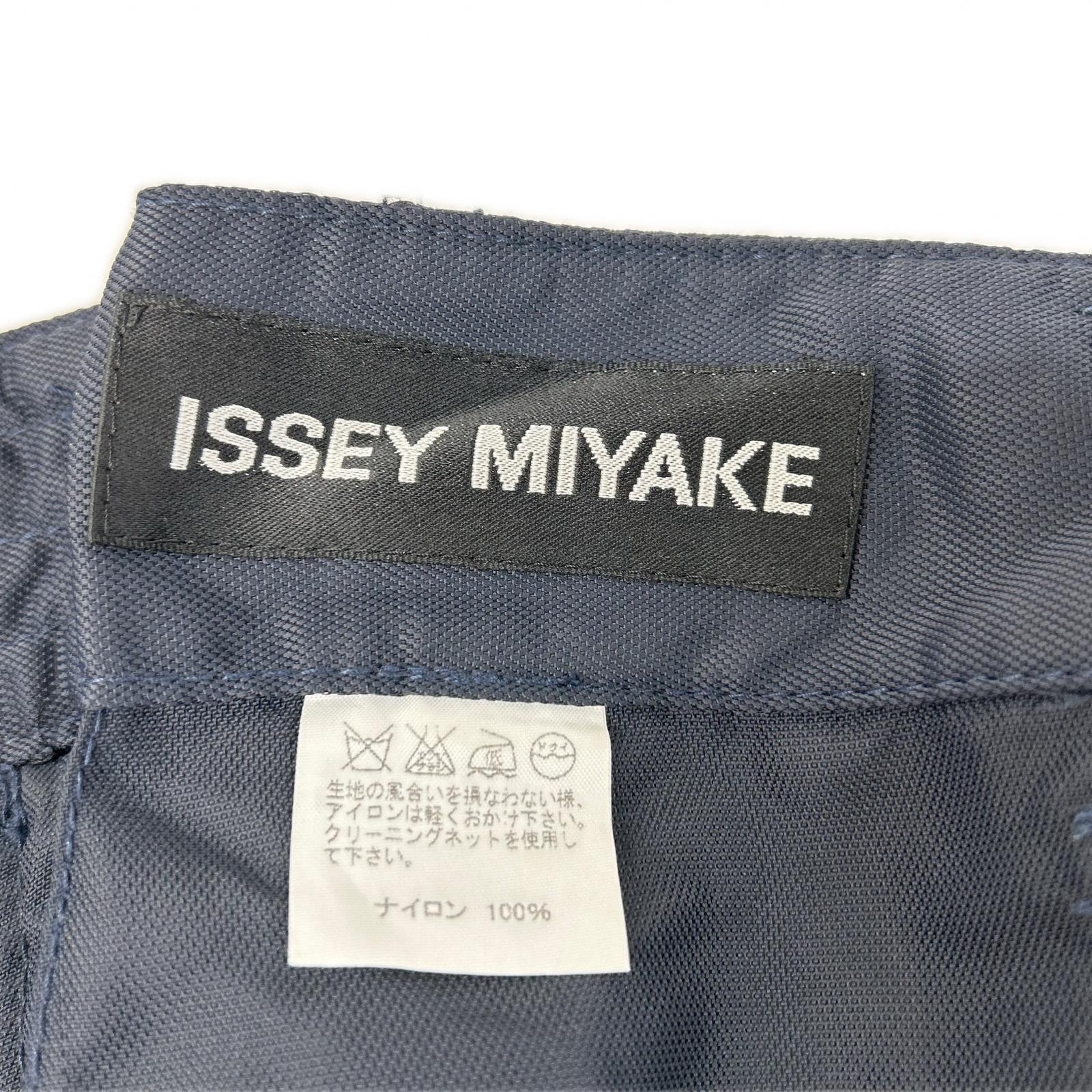 ISSEY MIYAKE MEN イッセイミヤケメン ME43FF010 04AW ネイビー ナイロン パラシュート マルチジップパンツ ボトムス