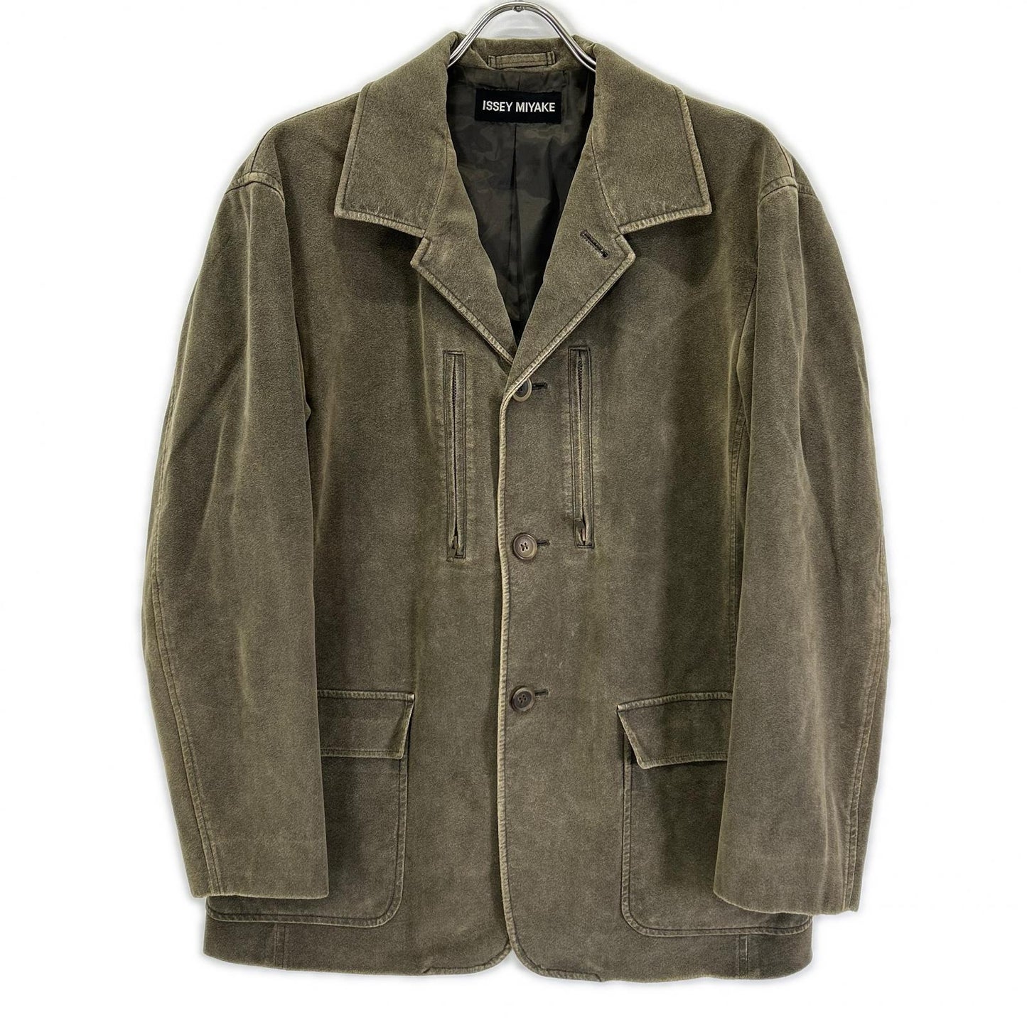 ISSEY MIYAKE MEN イッセイミヤケメン ME23FD100 02AW カーキ スエード テーラードジャケット ジャケット