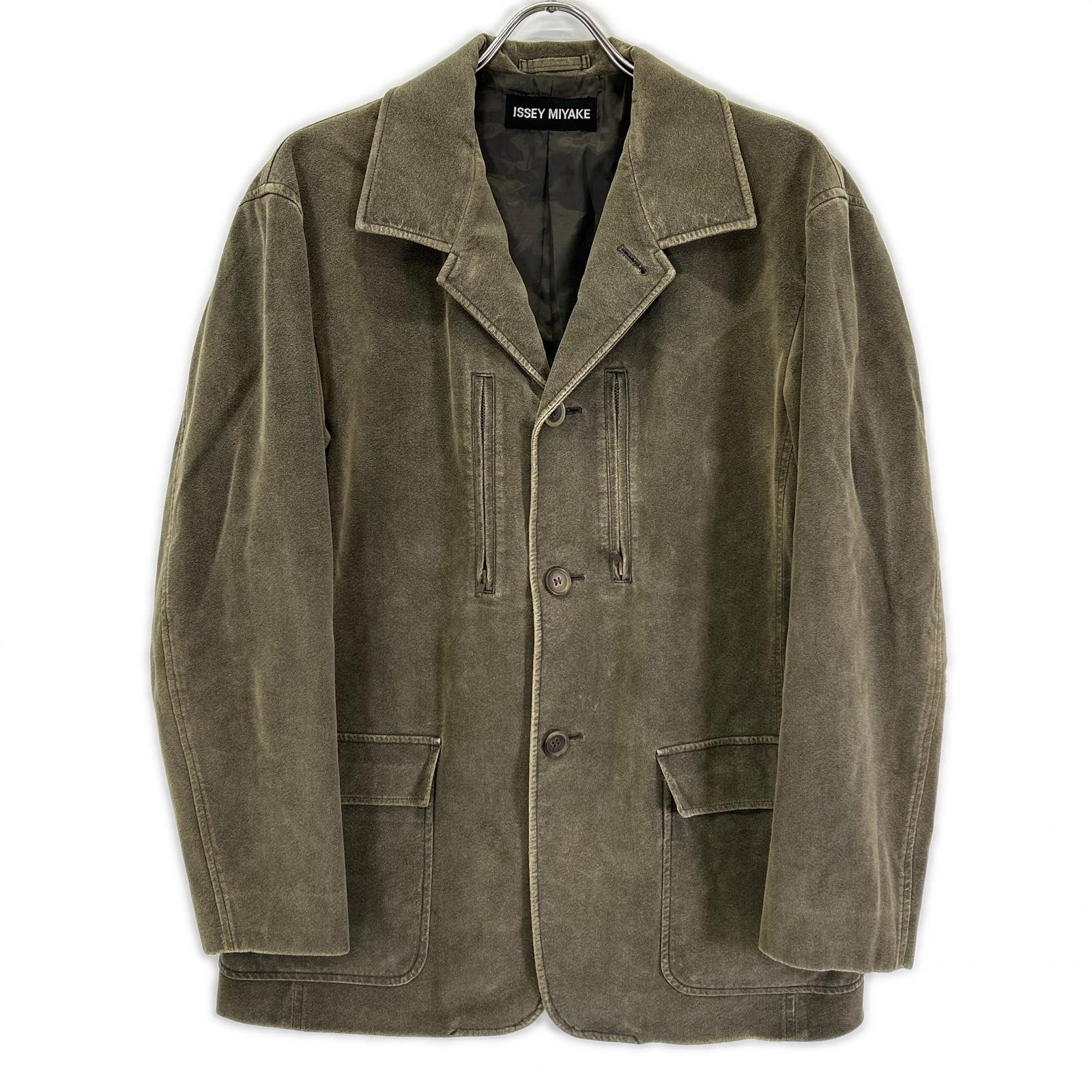 ISSEY MIYAKE MEN イッセイミヤケメン ME23FD100 02AW カーキ スエード テーラードジャケット ジャケット