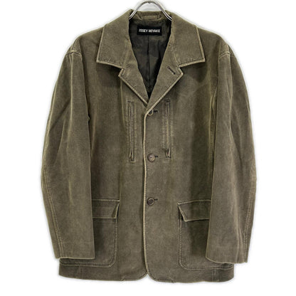 ISSEY MIYAKE MEN イッセイミヤケメン ME23FD100 02AW カーキ スエード テーラードジャケット ジャケット
