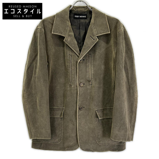 ISSEY MIYAKE MEN イッセイミヤケメン ME23FD100 02AW カーキ スエード テーラードジャケット ジャケット