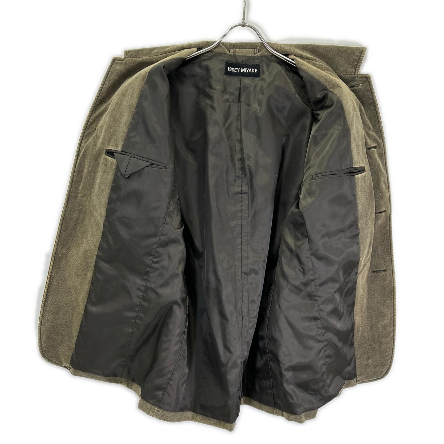 ISSEY MIYAKE MEN イッセイミヤケメン ME23FD100 02AW カーキ スエード テーラードジャケット ジャケット
