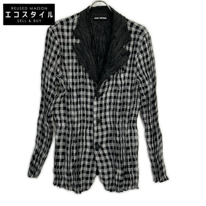 ISSEY MIYAKE MEN イッセイミヤケメン ME03FD182 10AW グレー×ブラック ギンガムチェックリバーシブルシワ加工ジャケット ジャケット