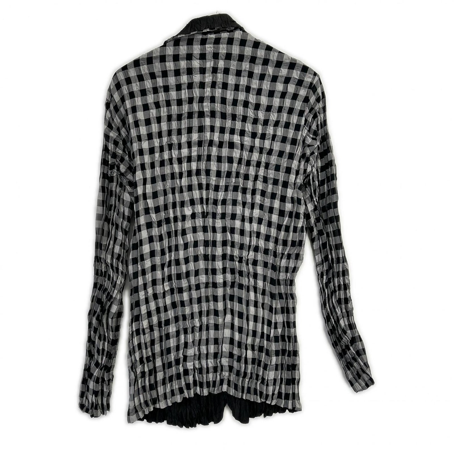 ISSEY MIYAKE MEN イッセイミヤケメン ME03FD182 10AW グレー×ブラック ギンガムチェックリバーシブルシワ加工ジャケット ジャケット