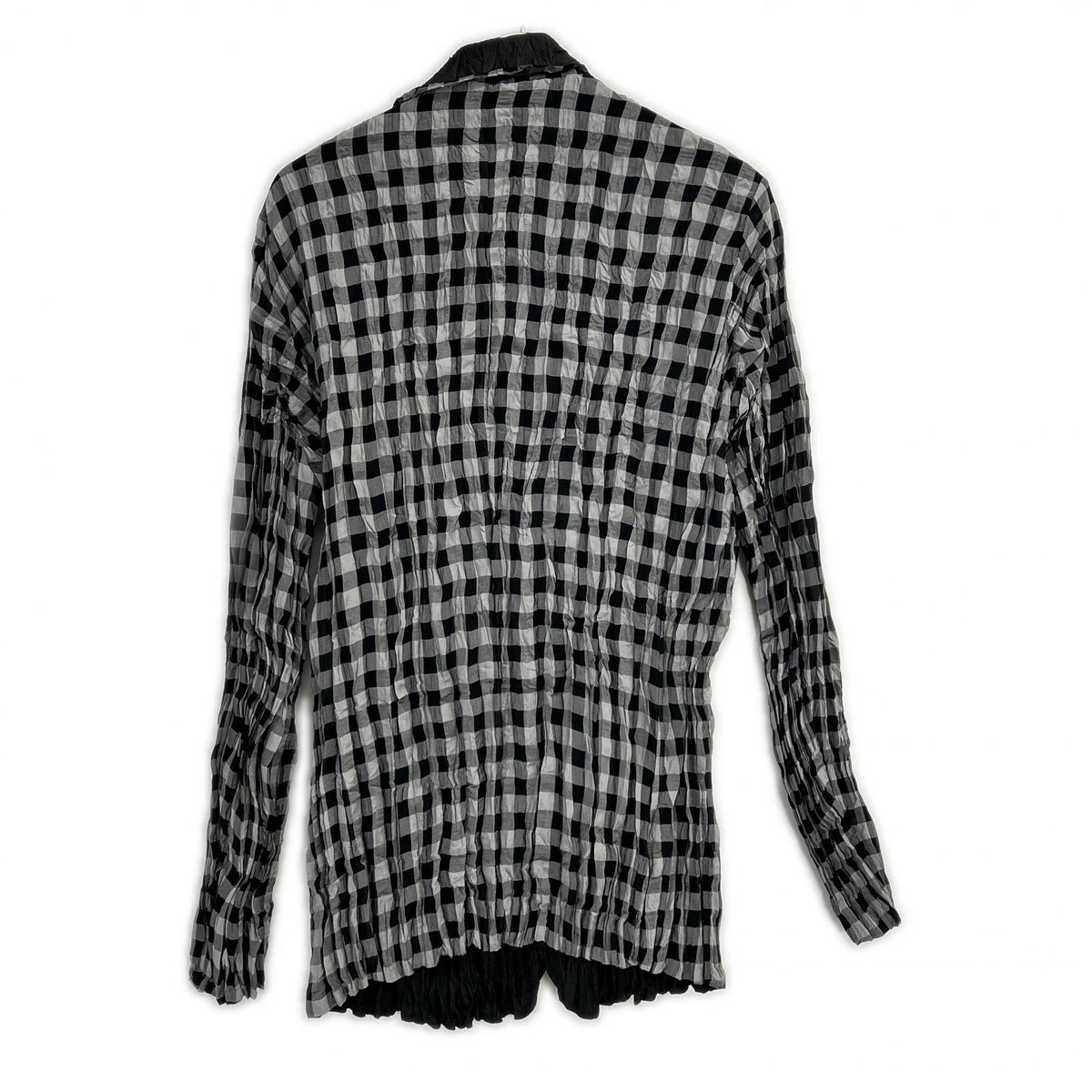 ISSEY MIYAKE MEN イッセイミヤケメン ME03FD182 10AW グレー×ブラック ギンガムチェックリバーシブルシワ加工ジャケット ジャケット