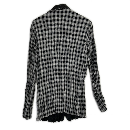 ISSEY MIYAKE MEN イッセイミヤケメン ME03FD182 10AW グレー×ブラック ギンガムチェックリバーシブルシワ加工ジャケット ジャケット