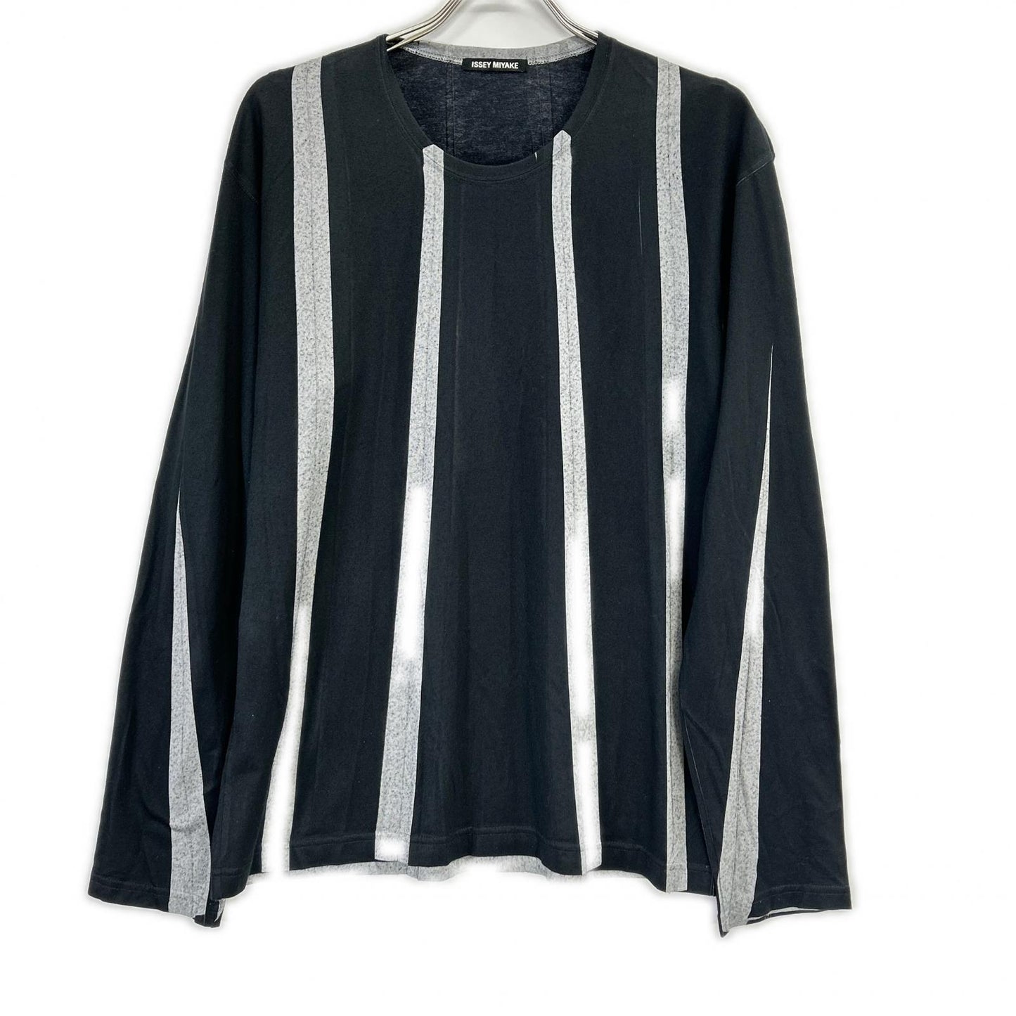 ISSEY MIYAKE MEN イッセイミヤケメン ME93JK413 09AW ブラック ワイドストライプ ロングスリーブカットソー トップス