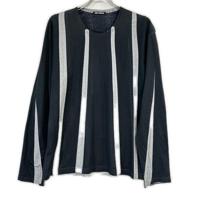 ISSEY MIYAKE MEN イッセイミヤケメン ME93JK413 09AW ブラック ワイドストライプ ロングスリーブカットソー トップス
