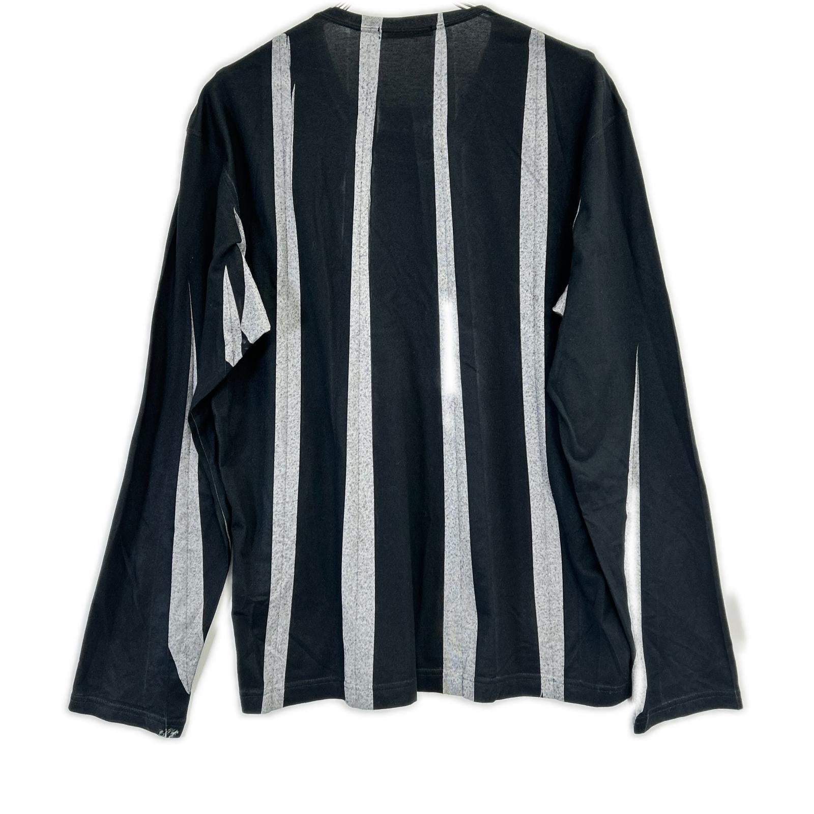 ISSEY MIYAKE MEN イッセイミヤケメン ME93JK413 09AW ブラック ワイドストライプ ロングスリーブカットソー トップス