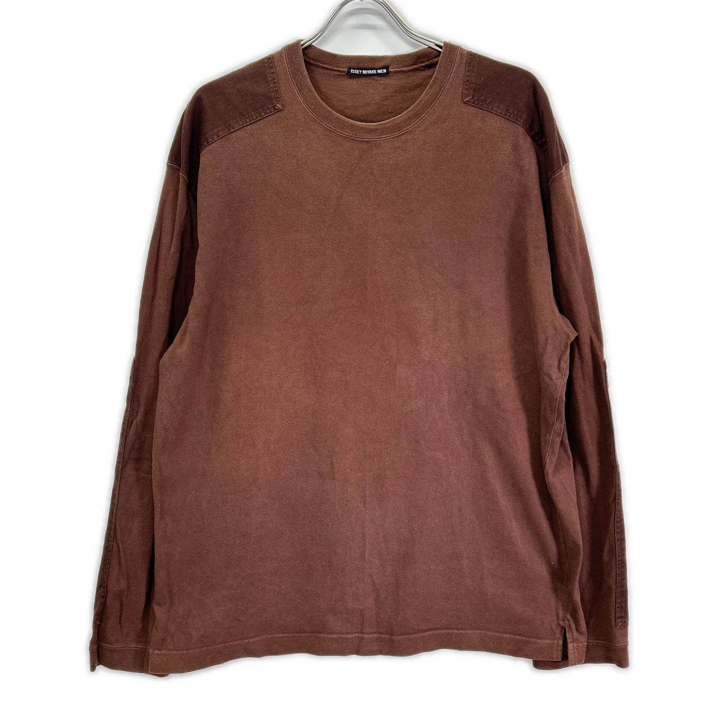 ISSEY MIYAKE MEN イッセイミヤケメン ME21JK212 12SS ブラウン デニム切替ロングスリーブカットソー トップス