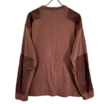 ISSEY MIYAKE MEN イッセイミヤケメン ME21JK212 12SS ブラウン デニム切替ロングスリーブカットソー トップス