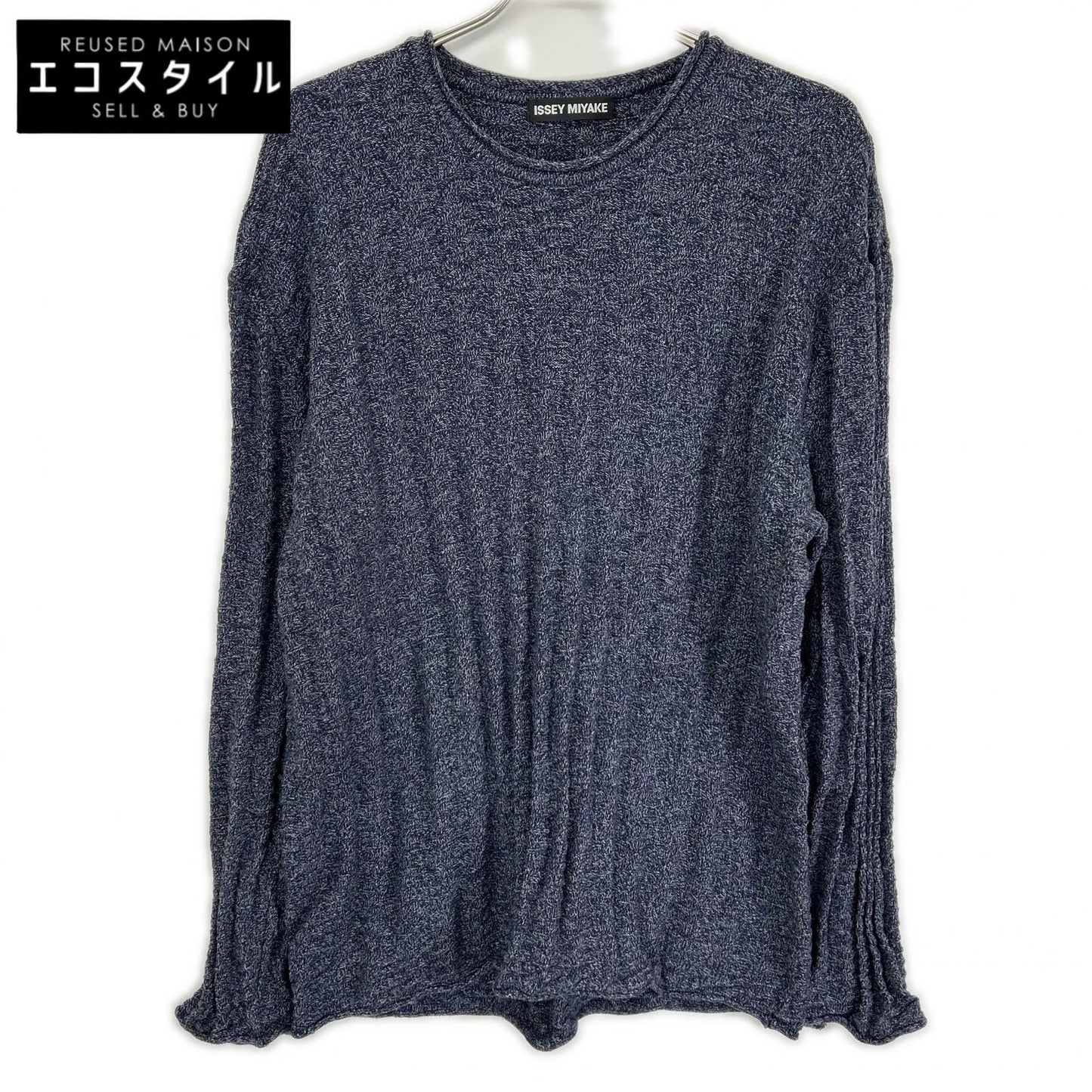 ISSEY MIYAKE MEN イッセイミヤケメン ME11KN0115 ブルー コットン100 クルーネックニット トップス