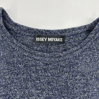 ISSEY MIYAKE MEN イッセイミヤケメン ME11KN0115 ブルー コットン100 クルーネックニット トップス