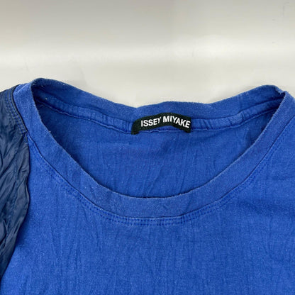 ISSEY MIYAKE MEN イッセイミヤケメン ME11JK018 ブルー ナイロンパッチワーク Tシャツ トップス