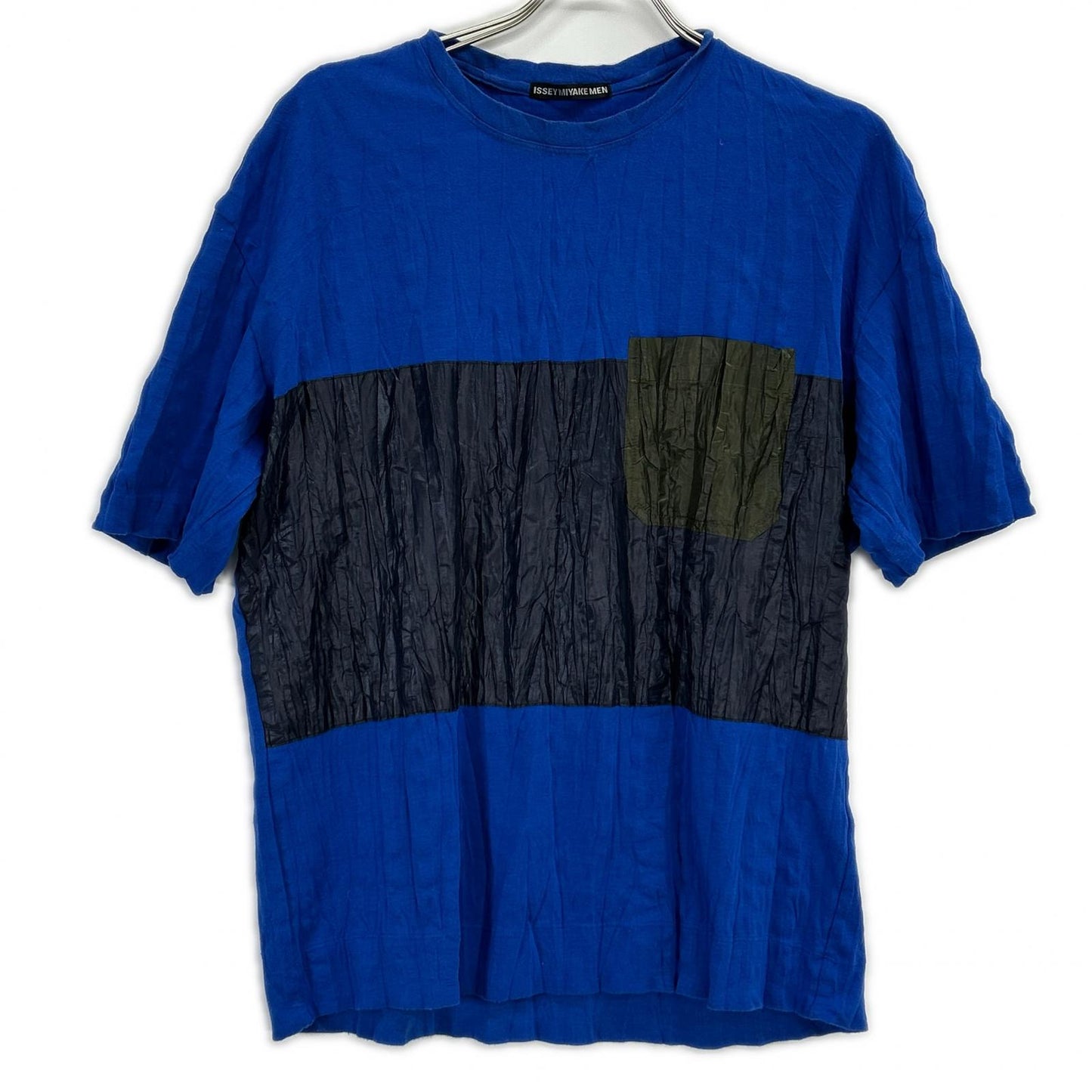 ISSEY MIYAKE MEN イッセイミヤケメン ME61JK109 16SS ブルー ナイロン切替 ワンポケットTシャツ トップス