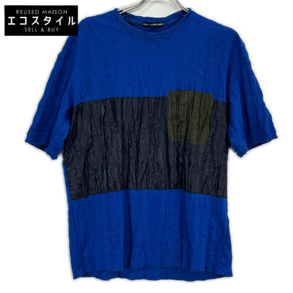 ISSEY MIYAKE MEN イッセイミヤケメン ME61JK109 16SS ブルー ナイロン切替 ワンポケットTシャツ トップス