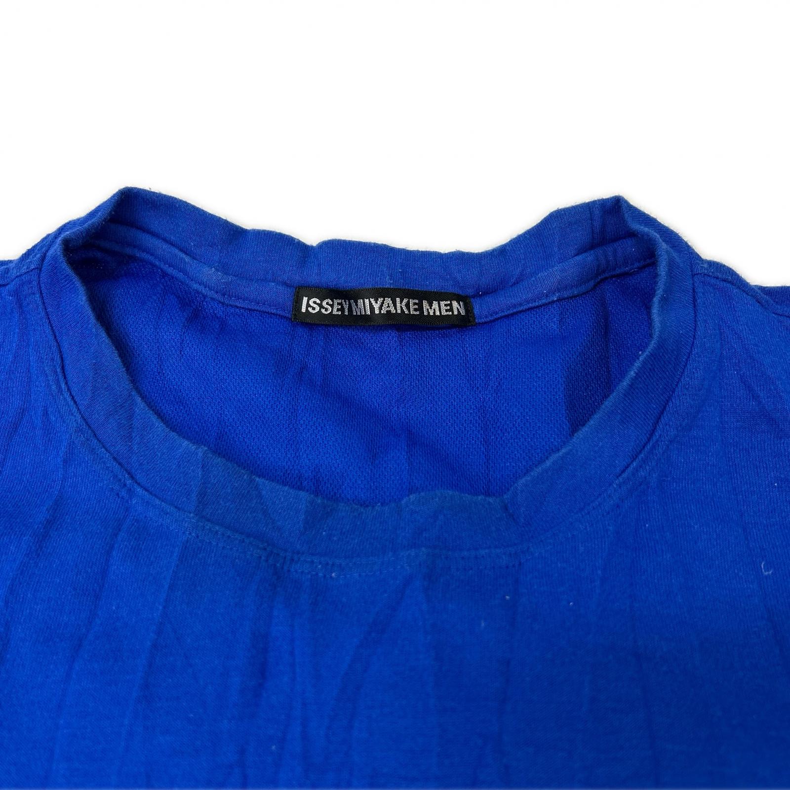 ISSEY MIYAKE MEN イッセイミヤケメン ME61JK109 16SS ブルー ナイロン切替 ワンポケットTシャツ トップス
