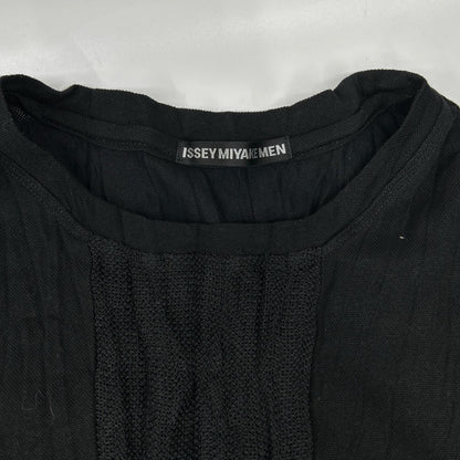 ISSEY MIYAKE MEN イッセイミヤケメン ME61JK075 16SS ブラック メッシュ切替 Tシャツ トップス