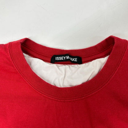ISSEY MIYAKE MEN イッセイミヤケメン ME81JK416 レッド ステッチデザインTシャツ トップス