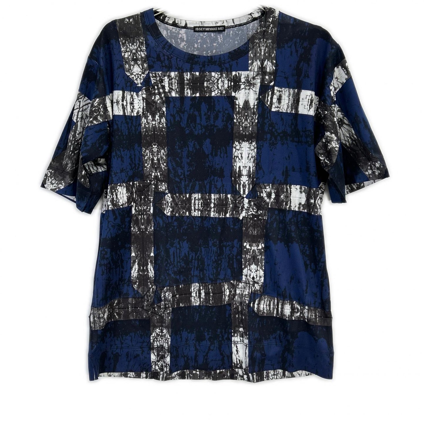 ISSEY MIYAKE MEN イッセイミヤケメン ME41JK179 14SS ブルー グラフィックストレッチTシャツ トップス