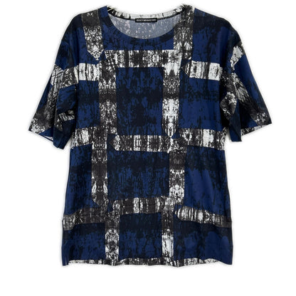 ISSEY MIYAKE MEN イッセイミヤケメン ME41JK179 14SS ブルー グラフィックストレッチTシャツ トップス