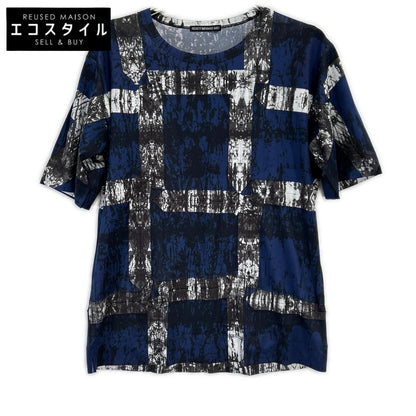 ISSEY MIYAKE MEN イッセイミヤケメン ME41JK179 14SS ブルー グラフィックストレッチTシャツ トップス