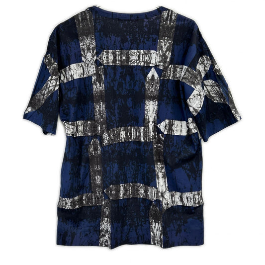 ISSEY MIYAKE MEN イッセイミヤケメン ME41JK179 14SS ブルー グラフィックストレッチTシャツ トップス