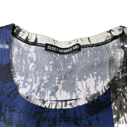 ISSEY MIYAKE MEN イッセイミヤケメン ME41JK179 14SS ブルー グラフィックストレッチTシャツ トップス