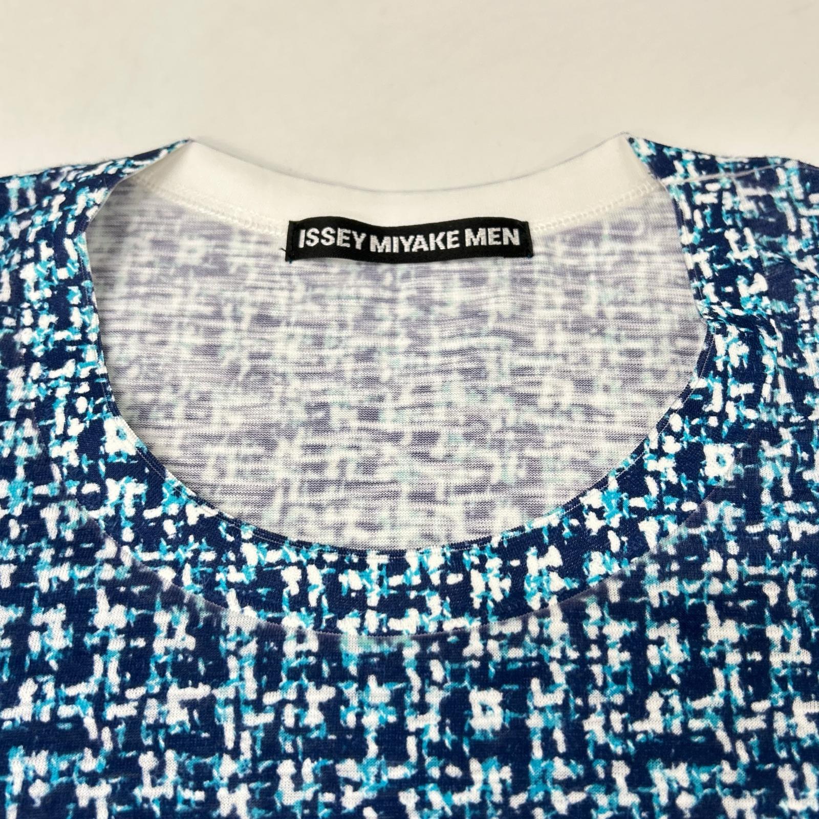 ISSEY MIYAKE MEN イッセイミヤケメン ME31JK183 13SS ライトブルー 総柄Tシャツ トップス