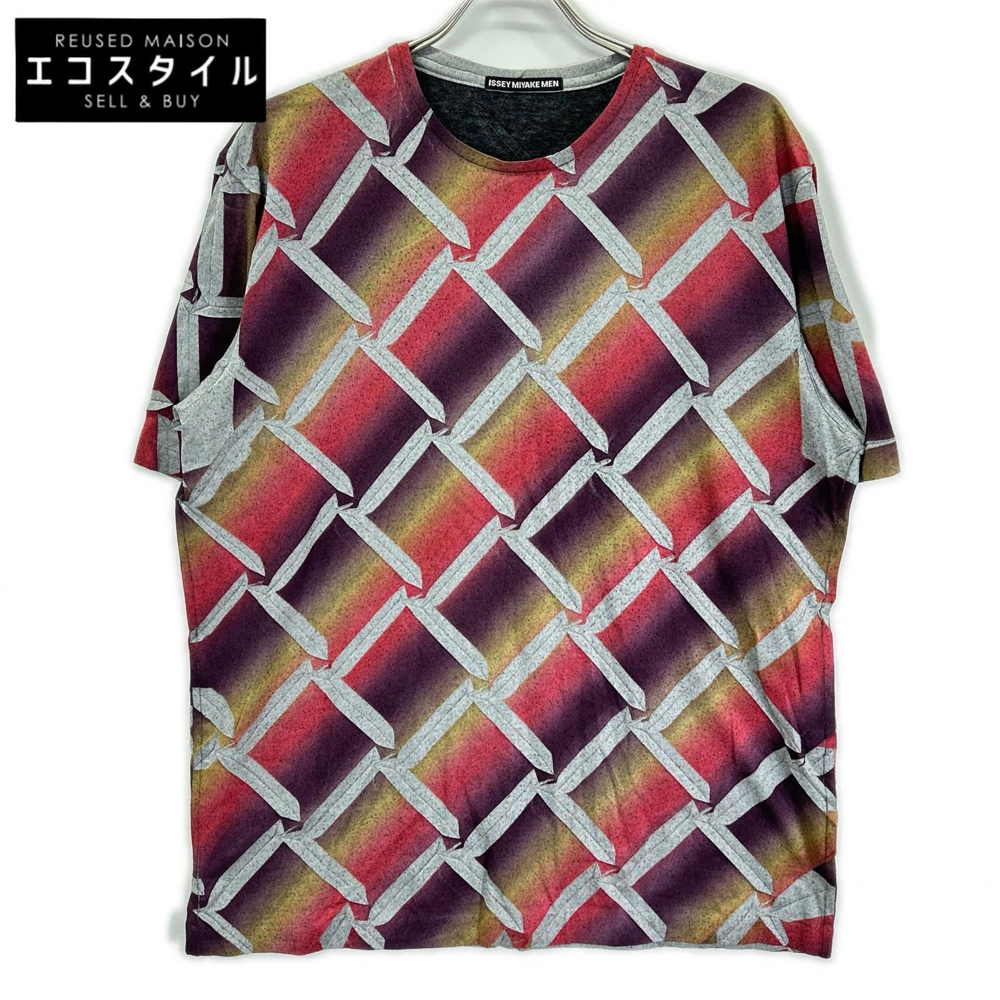 ISSEY MIYAKE MEN イッセイミヤケメン ME23JK417 12AW マルチカラー 総柄プリントTシャツ トップス