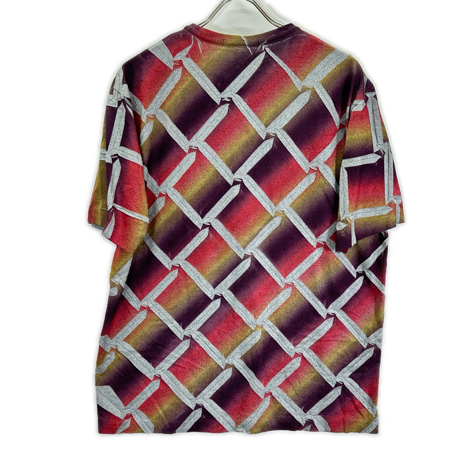 ISSEY MIYAKE MEN イッセイミヤケメン ME23JK417 12AW マルチカラー 総柄プリントTシャツ トップス