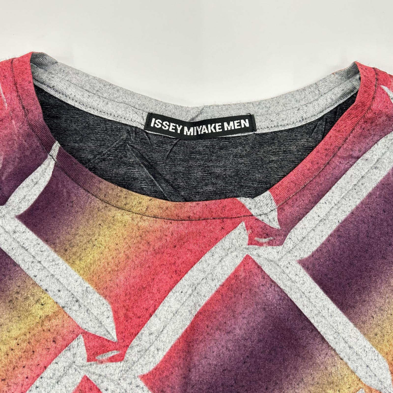 ISSEY MIYAKE MEN イッセイミヤケメン ME23JK417 12AW マルチカラー 総柄プリントTシャツ トップス