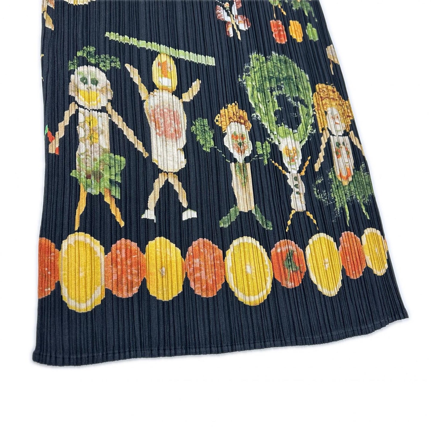 PLEATS PLEASE プリーツプリーズ PP41-JH656 ブラック ベジタブル 野菜 総柄ワンピース ワンピース