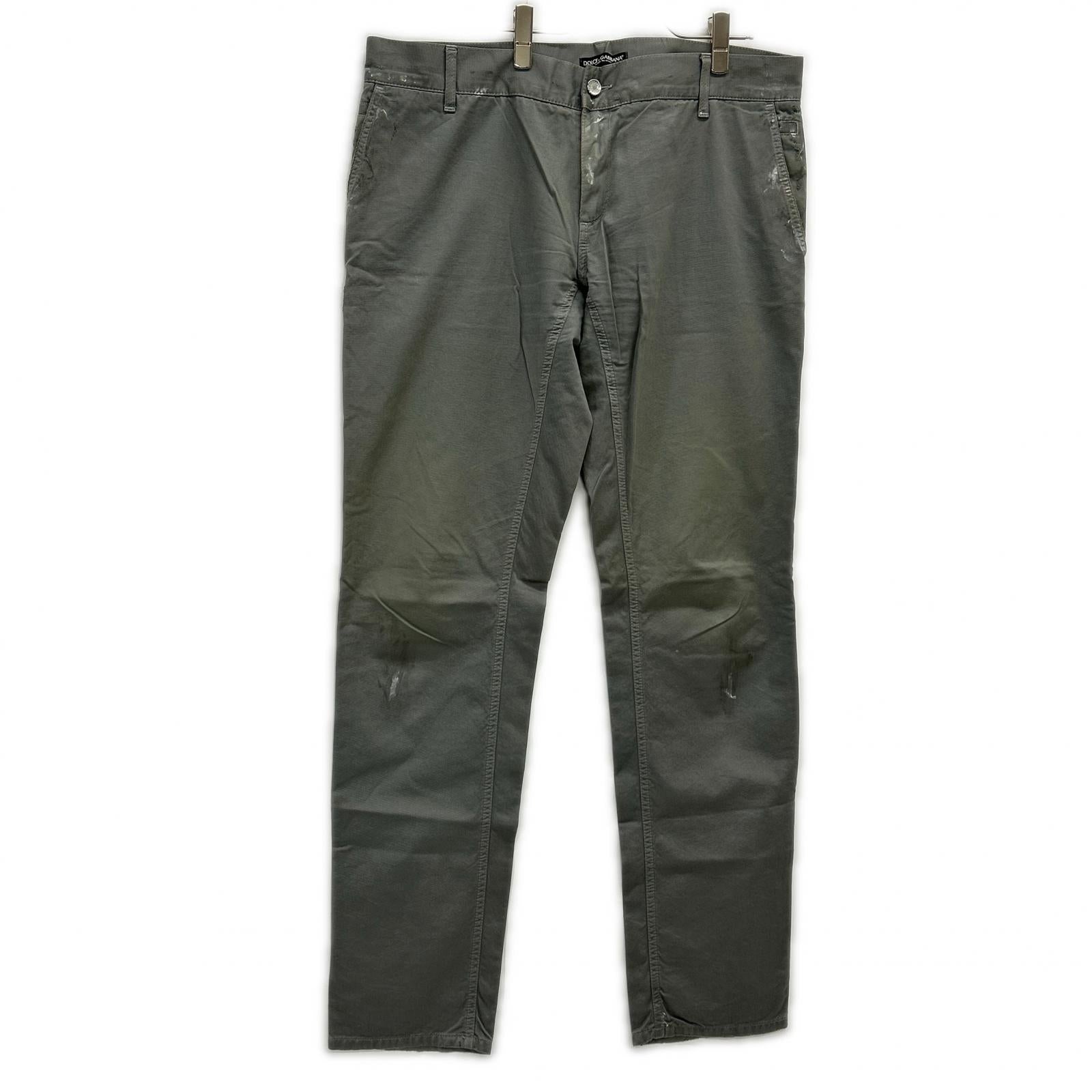 DOLCE&GABBANA ドルチェアンドガッバーナ GZP0LT/G8G13 モスグリーン ペイント加工デニムパンツ ボトムス