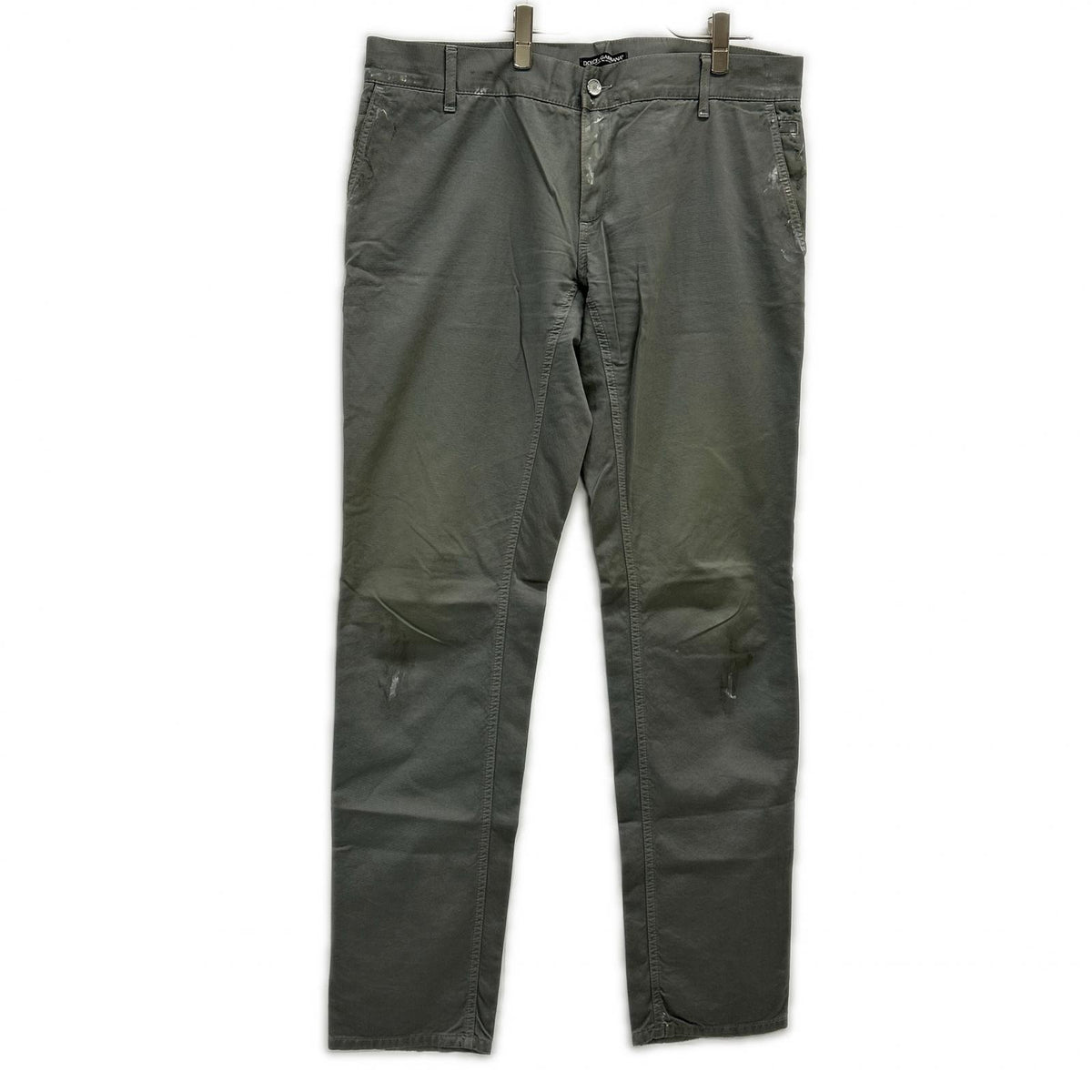 DOLCE&GABBANA GZP0LT/G8G13 moss green paint-finished denim pants bottoms