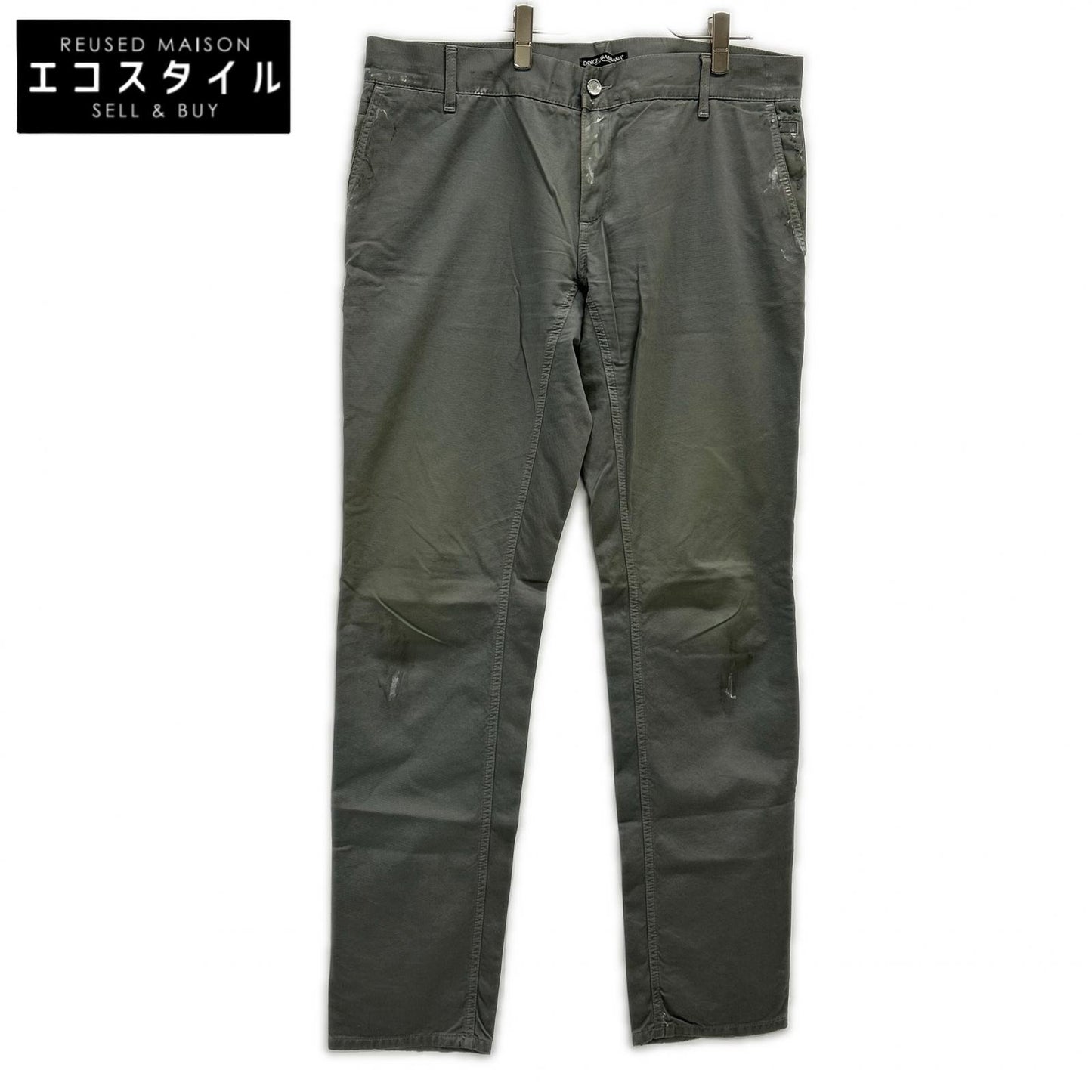 DOLCE&GABBANA ドルチェアンドガッバーナ GZP0LT/G8G13 モスグリーン ペイント加工デニムパンツ ボトムス