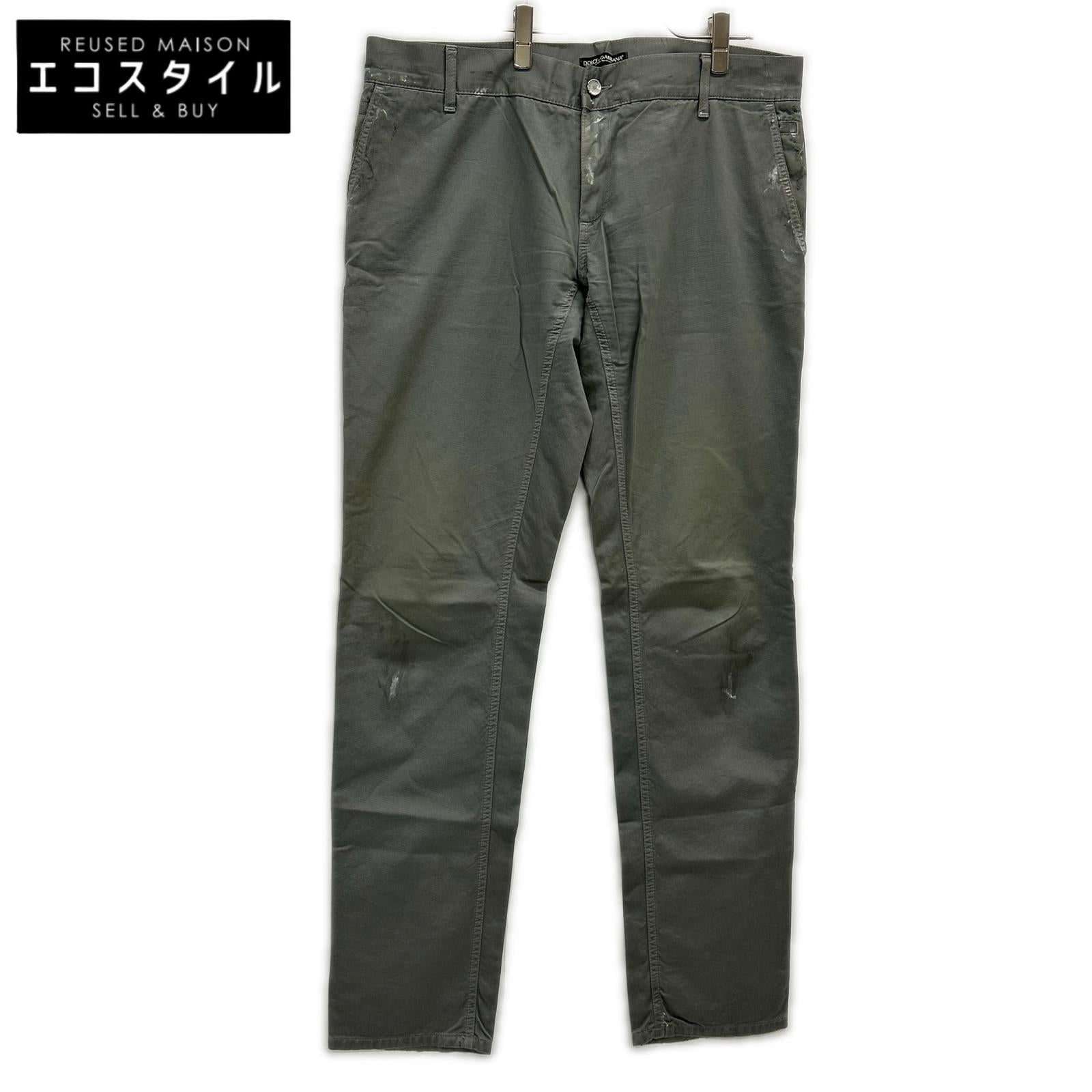 DOLCE&GABBANA ドルチェアンドガッバーナ GZP0LT/G8G13 モスグリーン ペイント加工デニムパンツ ボトムス