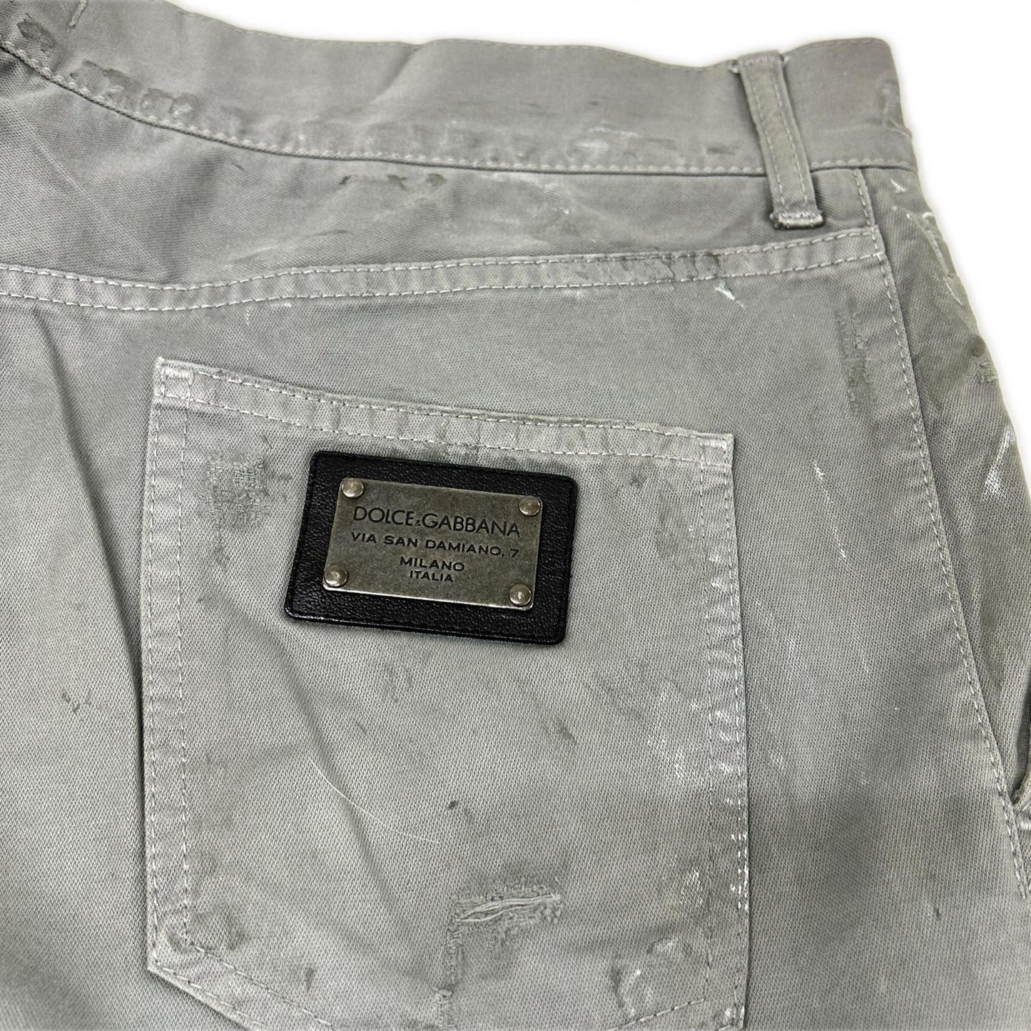 DOLCE&GABBANA ドルチェアンドガッバーナ GZP0LT/G8G13 モスグリーン ペイント加工デニムパンツ ボトムス