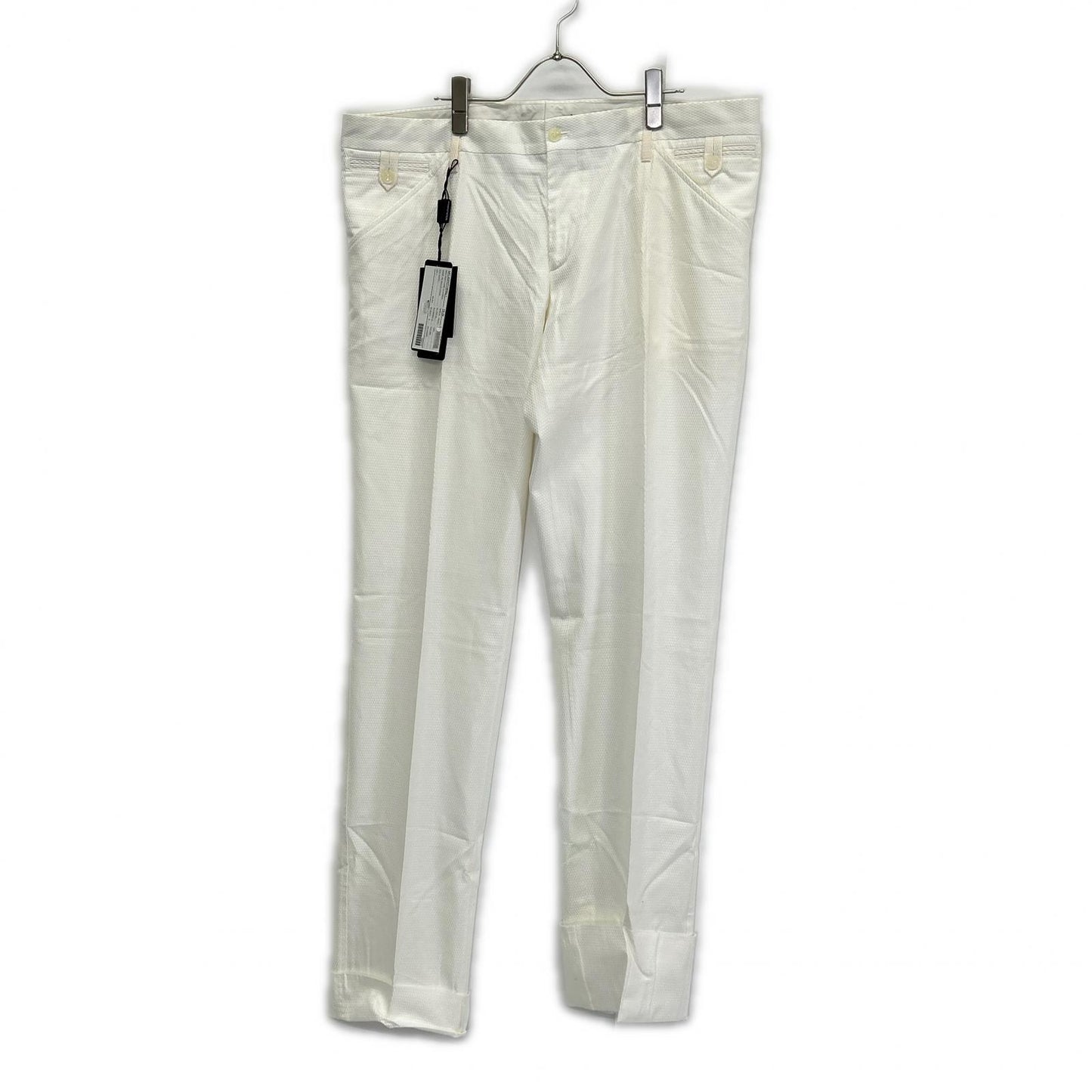DOLCE&GABBANA ドルチェアンドガッバーナ G3HITT/FM5AL ホワイト センタープレススラックスパンツ ボトムス