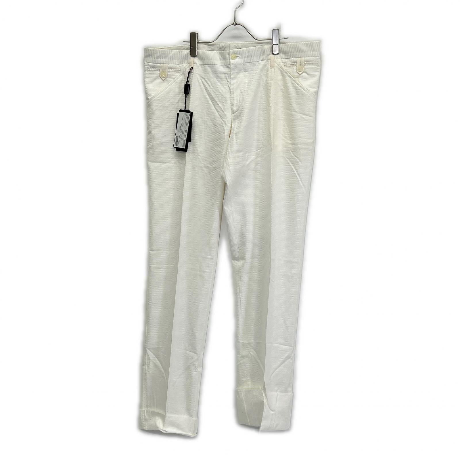 DOLCE&GABBANA ドルチェアンドガッバーナ G3HITT/FM5AL ホワイト センタープレススラックスパンツ ボトムス