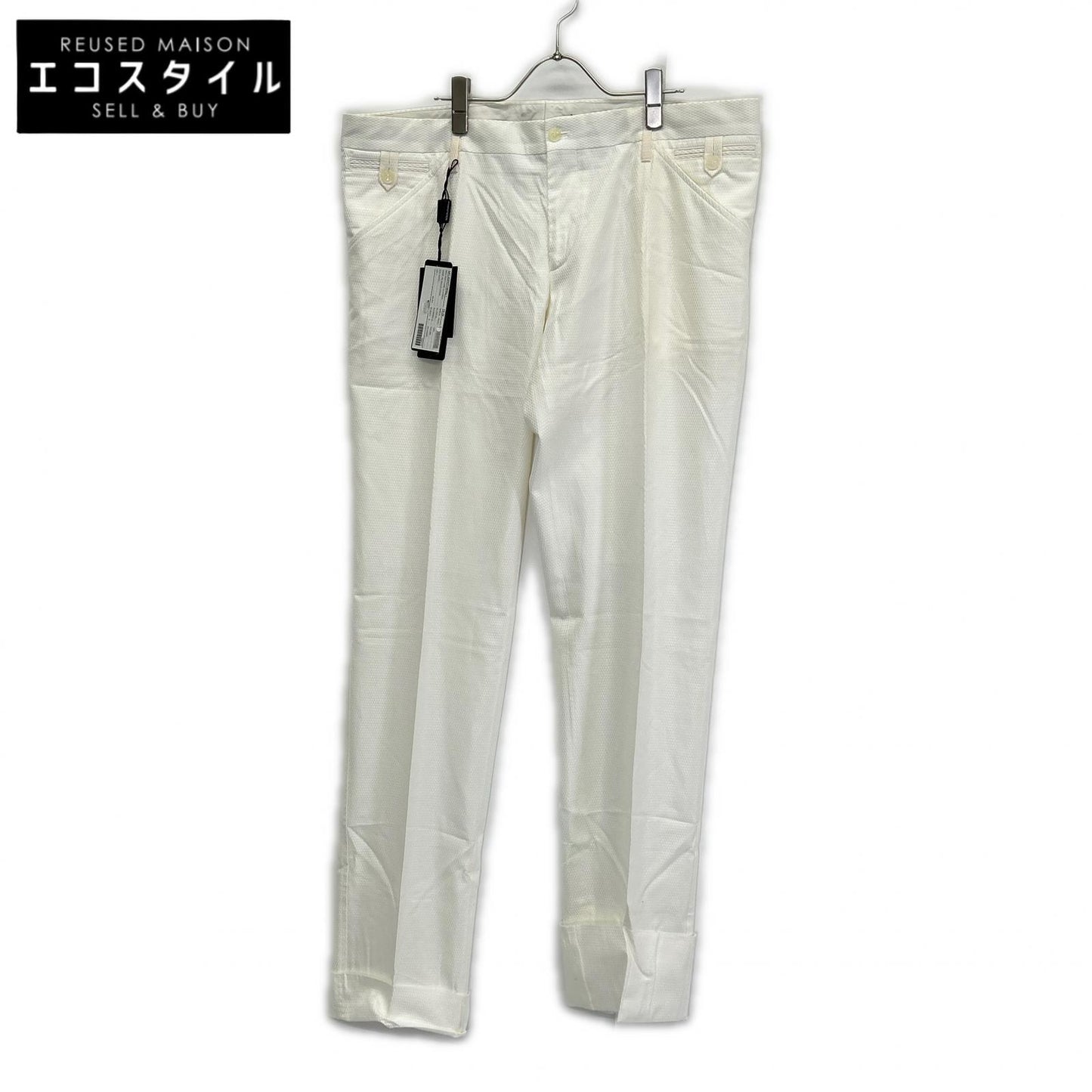 DOLCE&GABBANA ドルチェアンドガッバーナ G3HITT/FM5AL ホワイト センタープレススラックスパンツ ボトムス