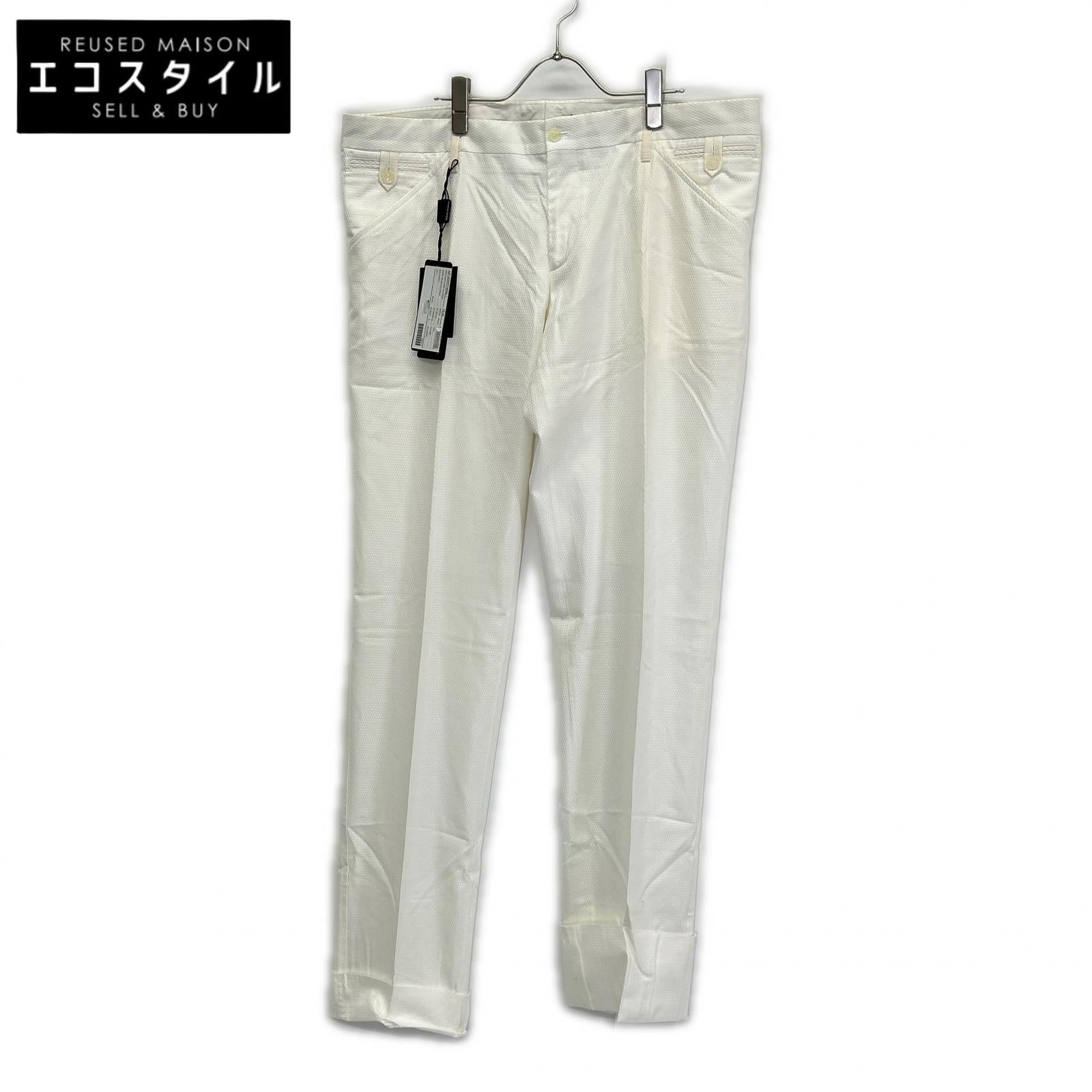 DOLCE&GABBANA ドルチェアンドガッバーナ G3HITT/FM5AL ホワイト センタープレススラックスパンツ ボトムス